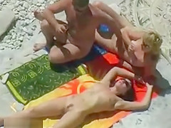 Naughty Asian teen, Rui Hasegawa enjoys sex on the beach with older guy